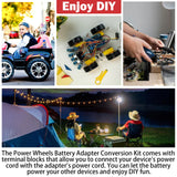 1Pack Power Wheel Adapter for Craftsman 20V Lithium Battery Adapter Kit with Switch & Fuses & Wire Terminals, with 14 Gauge Wire,Power Convertor for DIY Ride On Truck,RC Toys,Robotics and Work Lights DEWDYS