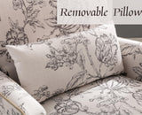 Shunzhi Floral Accent Chairs Farmhouse Upholstered Armchair Linen Reading Chair Mid Century Modern Single Sofa Chair with Pillow for Bedroom/Living Room/Fireplace, Beige, 1PC Shunzhi