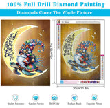 5D Diamond Painting Kits for Adults Moon Gnome Diamond Art Kits for Adoults DIY Full Round Paint with Diamond Art Dots Moon Turtle Gem Art Painting Crafts for Home Wall Decor 11.8x15.7inch Meothan