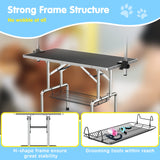 Lyromix 46''Large Dog Grooming Table, Adjustable Cat Drying Desktop with Arms, Nooses, Mesh Tray, Foldable Pet Station at Home, Maximum Capacity Up to 330Lb, 36inch, Black Lyromix