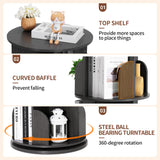 Rengue Rotating Bookshelf Tower, 4 Tiers 360 Spinning Bookshelf Revolving Bookcase Corner Bookshelf Organizer Display Bookshelf, 18" Wide, Grey Rengue