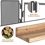 SOLIMINTR Hanging Jewelry Organizer Wall Mount with Rustic Wood Shelf, Ring Display Box, Ear Studs Earring Holder, Rotating Necklace Holder Organizer SOLIMINTR