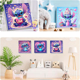 KOJEFCV 4 Pack Cartoon Paint by Numbers for Kids with Framed Canvas-with Wooden Easel, Paint by Number for Kids Ages 4-8-12, DIY Easy Acrylic Oil Painting Kits for Home Wall Decor (8X8inch) KOJEFCV