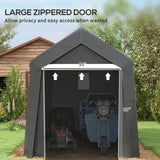 Outsunny 7' x 12' Garden Storage Tent, Heavy Duty Outdoor Shed, Waterproof Portable Shed Storage Shelter with Ventilation Window and Large Door for Bike, Motorcycle, Garden Tools, Gray Outsunny