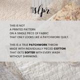 SLPR Cotton Quilted Throw Blanket, 50" x 60" Floral Farmhouse Patchwork Quilt, Shabby Chic Patchwork Throw Lap Quilt for Couch, Country Lane SLPR