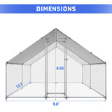 HEYTOWN Large Metal Chicken Coop Chicken Pen Walk-in Poultry Cage with Water-Resident and Anti-UV Cover Chicken Runs for Yard with Cover Duck Rabbit Dog House Outdoor HEYTOWN