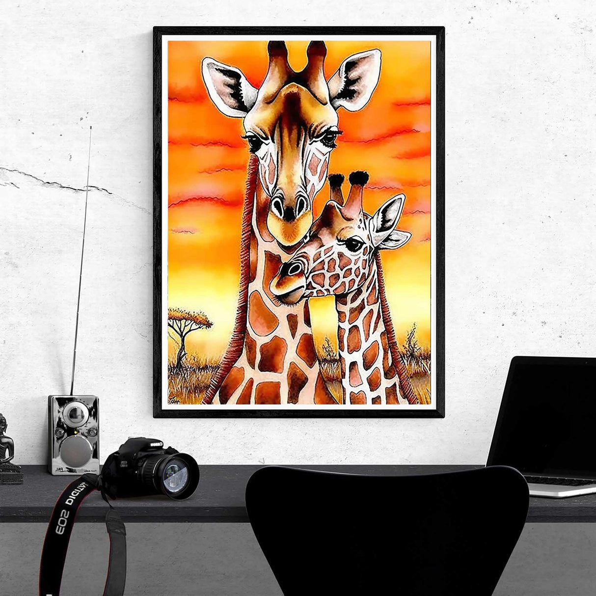 Kaliosy 5D Diamond Art Painting Giraffe by Number Kits, Paint with Diamonds Art Animals DIY Full Drill, Crystal Craft Cross Stitch Embroidery Decoration 30x40CM?12x16inch? Kaliosy