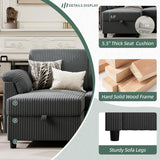 Vongrasig Convertible Sectional Sofa Couch, 3 Seat L Shaped Sofa with Removable Pillows Linen Fabric Small Couch Mid Century for Living Room, Apartment and Office (Gray) Vongrasig