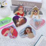 6 Pcs Diamond Art Bookmarks, Leather Heart Cute Bookmark,DIY Diamond Painting Bookmarks Gifts for Women and Girls, Diamond Art Kits for Adults Crafts(Singers) stnckic