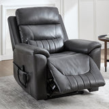 cinkehome Dual Motor Lift Recliner with Heat and Massage for Elderly, Small Power Lift Chairs with Remote Control & Lumbar Support, Infinite Position Lifting Recliner for Living Room, Dark Grey cinkehome
