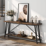 Tribesigns 70.9 Inches Extra Long Sofa Table Behind Couch, Industrial Entry Console Table for Hallway, Entryway & Living Room, Dark Brown Tribesigns