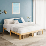 LAKKURI 12 Inch High Bamboo Wood King Size Bed Frame Platform, Steel Slat Support King Bed Frame, Sturdy, No Box Spring Needed, Easy Assembly, Noise Free LAKKURI