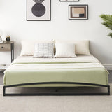 GAOMON Low Bed Frame Queen Size, 6 Inch Heavy Duty Metal Platform Queen Bed Frame with Arch Design, Easy Assembly, Strong Bearing Capacity, Under Bed Storage, No Box Spring Needed - Black GAOMON