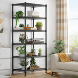 REIBII 72’’H Wire Shelving, 6 Tier Garage Shelving Units and Storage Shelves Heavy Duty, Adjustable Heavy Duty Metal Shelves for Storage Shelves for Pantry Kitchen Garage, 24’’W X18’’D X72’’H REIBII