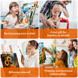 Fountor Paint by Numbers Kit for Adults Beginner, Sunflowers Adult Paint by Number Kits on Canvas Without Frame, Sunflower Field Landscape Oil Paint by Numbers for Home Decor Gift 16” W x 16”L Fountor