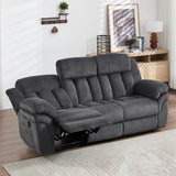 CANMOV Recliner Sofa Set, Manual Reclining Sofa with Overstuffed Armrest for Living Room,Bedroom Furniture,Office,3 Seat Grey CANMOV