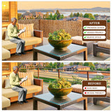 Natural Reed Fencing Rolls, Outdoor Privacy Fence Rolls for Backyard Patio Garden Fencing Decorative with Cable Zip Ties (Coffee, 5x16.4ft) Soulitem