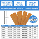 meite 23 Gauge Pin Nails, 1-Inch Micro Headless Pins for Pin Nailer - Copper Plated Pins Nails for Nail Gun, Ideal for Fine Woodworking and Trim Work (10,000 PCS) meite
