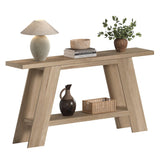 Treocho 63 Inch Long Farmhouse Console Tables for Entryway, 2-Tier Modern Wood Sofa Table with Shelf Behind Couch, Contemporary Narrow Entryway Table for Living Room, Hallway, Entrance, Walnut Treocho