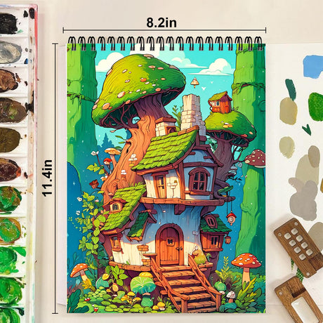 Adult Coloring Books Relaxation Coloring Book for Women Spiral Bound Page One Sided Design Gifts Arts and Crafts for Women to Relax, Anxiety and Depression 30 Colorful Coloring Pages of THE ENCHANTED COTTAGE ADEVIAN