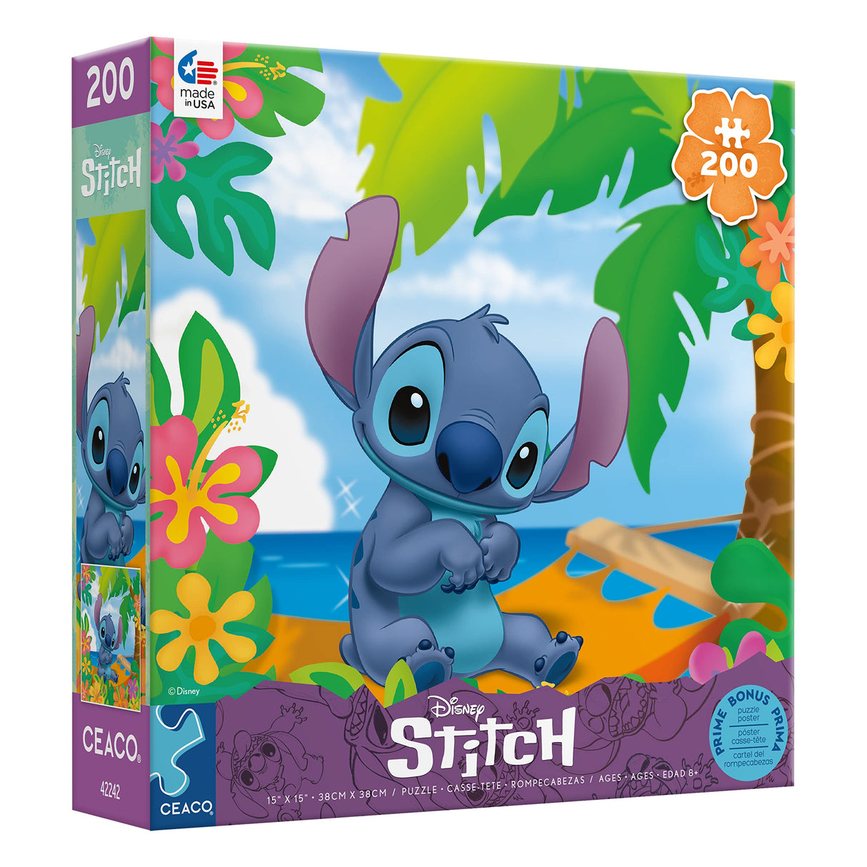 Ceaco - Disney Friends - Flower Power Stitch - 200 Piece Jigsaw Puzzle Ceaco