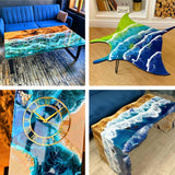 Deep Pour Epoxy Resin - 1.5 Gallon Crystal Clear Resin Epoxy Kit for 2-4" Pour Depths: Not Yellowing and No Bubble Self Leveling, for River Tables, Flower Preservation, and Mold Crafts Mix 2:1 Ratio Bonastella