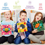 Framed 4 Pack Paint by Numbers Kit for Kids, Cartoon Paint by Number for Kids Ages 4-8 Easy Cute Animal Kids Paint by Number Kits Age 8-12, DIY Acrylic Oil Painting by Numbers for Kids 8x8 Inch Fountor