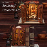 CUTEBEE DIY Book Nook Kit for Adults and Teens, DIY Wooden Miniature Tiny House Dollhouse Kit Bookshelf Booknook Bookcase Model Build Gift Kit Decor Alley with LED Light CUTEBEE