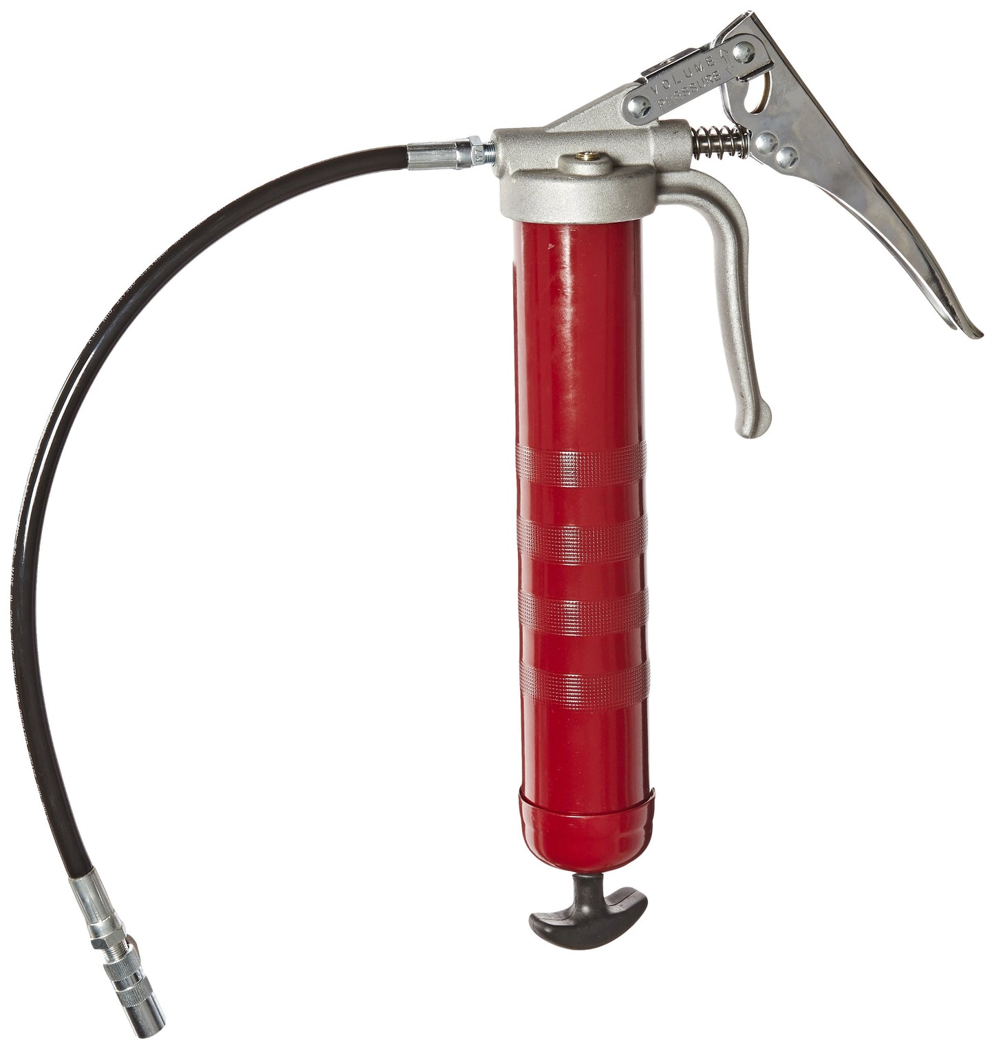 Alemite 555-E Pistol Grip Grease Gun, Develops up to 7,500 psi, Delivery 1 oz./30 Strokes, 16 oz. Bulk or 14 oz. Cartridge, with Flexible Extension, Dual Leverage, Volume or Pressure Mode - WoodArtSupply