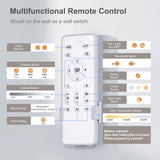 Ohniyou Ceiling Fan with Lights - 38'' Small Flush Mount Ceiling Fans Remote & APP Control - Dimmable Indoor Outdoor Quiet DC Low Profile Ceiling Fan for Patio Kitchen Bedroom(Black) Ohniyou