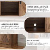 EDYO LIVING Farmhouse TV Stand for 60 Inch TV, Wood TV Stand with Sliding Barn Door, Entertainment Center with Storage Cabinet, Rustic Media Console for Living Room Bedroom, Rustic Oak EDYO LIVING