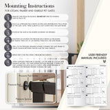 NMN Designs Logan Dog Gate - Indoor Pet Barrier and Wooden Dog Gate with Walk Through Swinging Door - Pressure Mounted for Walls and Stairs - Puppy Gates for The House - Expandable 29.5" to 51.5" NMN Designs