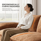 TROMIRY 110" Cloud Couch for Living Room Fluffy Comfy Couches for Apartment | 3 Seater Sectional Couch with Ottoman | Brown TROMIRY