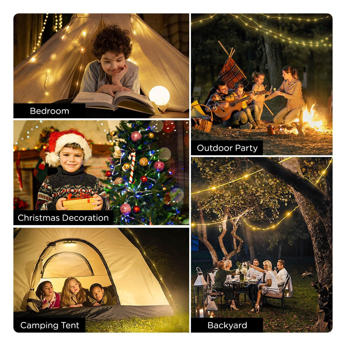 OGERY Camping String Lights, 4 in 1 Quick Storage 32.8FT Rechargeable Tent Lights String with 8 Lighting Modes, Hanging Waterproof Portable LED Lamp for Outdoor Patio Awning Garden Party Essentials OGERY