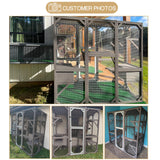 PetsCosset 71" Catio Outdoor Cat Enclosure, Large Wooden Outdoor Cat House Kitty Catio Enclosure for Indoor Cats, Outdoor Catio Weatherproof Attached to Window Catio for Cats, 7Platforms-71 H PetsCosset