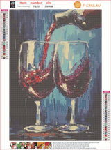 F-CANLAN Round Full Drill Diamond Painting Set 5D Red Wine Diamond Art Kits Wine Glass Diamond Art Painting by Numbers Alcohol Diamond Painting with Gem for Children for Room Decor (12X16 inches) F-CANLAN