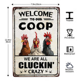 Chicken Coop Accessories Funny Chicken Signs Rooster Decorations Chicken Stuff For Farmhouse Farm Kicthen Decor Welcome To Our Coop 12x8 Inches Shannonsa