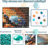 GEWOUVIN Fountain Bird Diamond Art Kits for Adults, Diamond Painting Kit for Beginners, Round 5D DIY Diamond Dots Art,Full Drill Painting Kit Art and Crafts for Adults Home Wall Decor【13.8x13.8inch】 GEWOUVIN