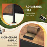 WLIVE Fabric Dresser for Bedroom, Storage Drawer Unit,Dresser with 10 Deep Drawers for Office, College Dorm, Black and Rustic Brown WLIVE