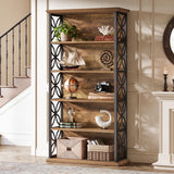 Tribesigns 6-Tier Tall Bookshelf, 71" Industrial Bookcase with Metal Frame, Freestanding Open Storage Shelves for Home Office, Living Room, Bedroom Tribesigns