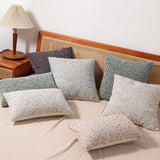 DEZENE Striped Throw Pillow Covers 18x18 Set of 2 Beige Textured Boucle Chic Morden Boho Accent Farmhouse Square Decorative Couch Pillow Covers for Home Decor Bed Sofa Living Room DEZENE