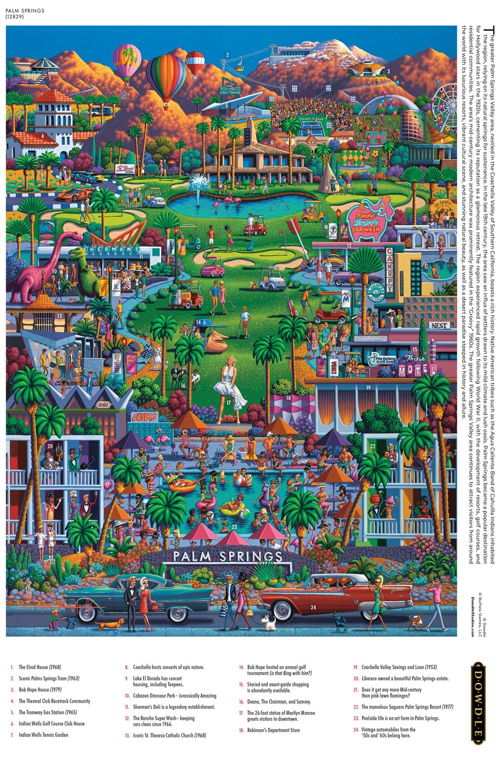 Buffalo Games - Eric Dowdle - Palm Springs - 1000 Piece Jigsaw Puzzle for Adults -Challenging Puzzle Perfect for Game Nights - Finished Size is 26.75 x 19.75 Buffalo Games