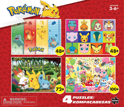 Buffalo Games - Pokemon - 4 X 1 Kids Multipack - Kids Pokemon Multipack - Multi Piece Jigsaw Puzzle for Adults -Challenging Puzzle Perfect for Game Nights - Finished Size Varies