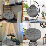 COTTON CRAFT Papasan Chair Cushion - 100% Cotton Duck Fabric Thick Soft Overstuffed Floor Seat Standard 45" Round Chair Swing Chair Patio Den College Dorm Papasan - Charcoal Grey COTTON CRAFT