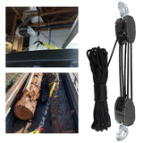 ‌XSTRAP STANDARD Heavy-Duty Block and Tackle Pulley System, 1000LB wCapacity, 5:1 Lifting Power, 50FT Rope Hoist with 2 Soft Loops for Garage, Hunting, Tree Cutting, Deer Hoist, DIY Attic Lift, Black XSTRAP STANDARD