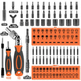 Ratcheting Screwdriver Set - BTEC 68 in 1 Socket Set & Magnetic Screwdriver Bit Set with Rotatable Ratchet Handles,extensions bar and Storage Case for Computer/Bike/Car/Electronics Maintenance BTEC