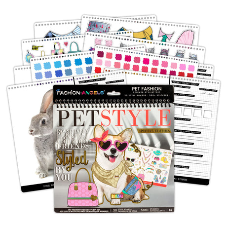 Fashion Angels Pet Fashion Sticker Stylist - 30 Style Sheets for Kids Coloring - Name, Accessorize, and Design Unique Outfits for Your Favorite Animals - Road Trip Essentials - Ages 6 and Up Fashion Angels