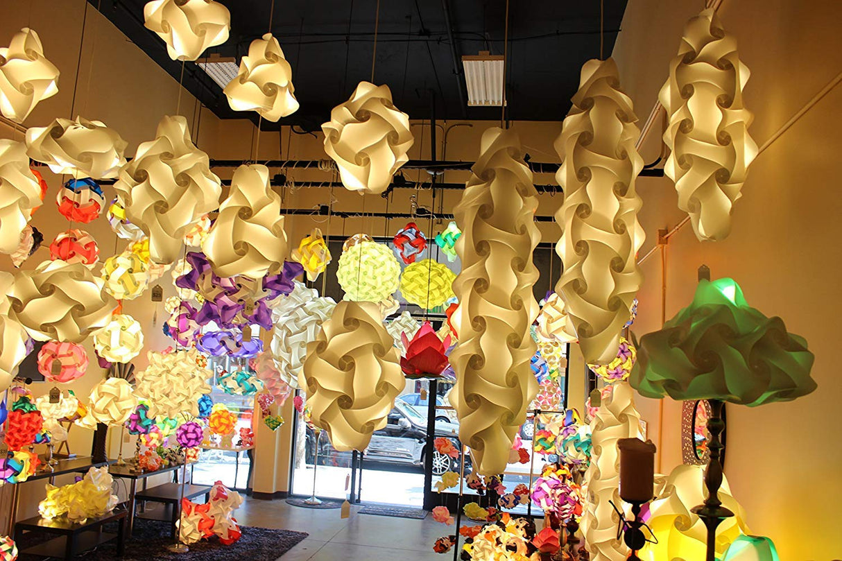 Lightingsky DIY IQ Jigsaw Puzzle Lamp Shade Ceiling Pendant Lampshade Kit with 15 Feet Hanging Cord (Sky, L-12 inch) Lightingsky