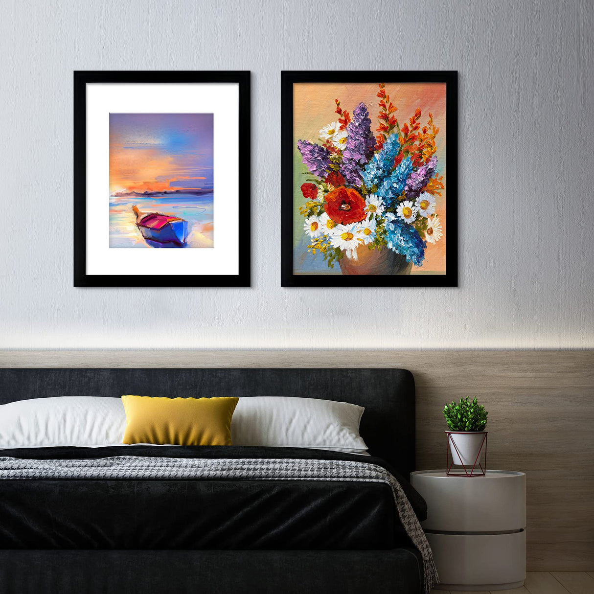 LUCKYLIFE 16x20 Frames, 16x20 Picture Frame for Wall, Display Pictures 11x14 with Mat or 16x20 without Mat, Set of 2, Black LUCKYLIFE