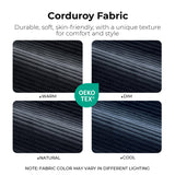 LIKIMIO 118" Modern L-Shaped Modular Sectional Sofa for Living Room, Corduroy Upholstery Charcoal Blue, Oversized 3-Seater Couch with Deep Seat and Movable Ottoman – No Assembly LIKIMIO